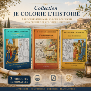 Coffret numérique réunissant les trois albums de coloriage historique Je colorie l'Histoire de Diana Claire SAINTPHAL.
